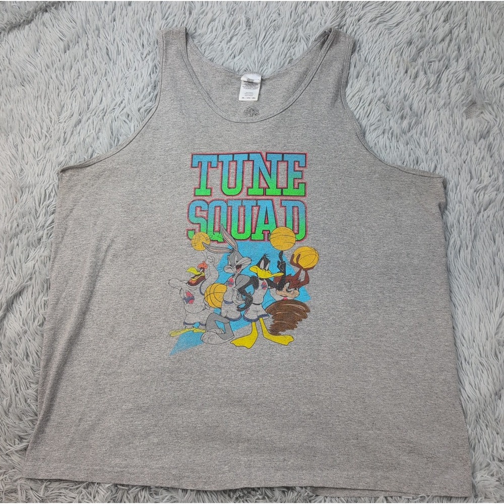 Space Jam Shirt Womens 2XL Gray Tank Top Tune Squad Athletic Soft Stretch